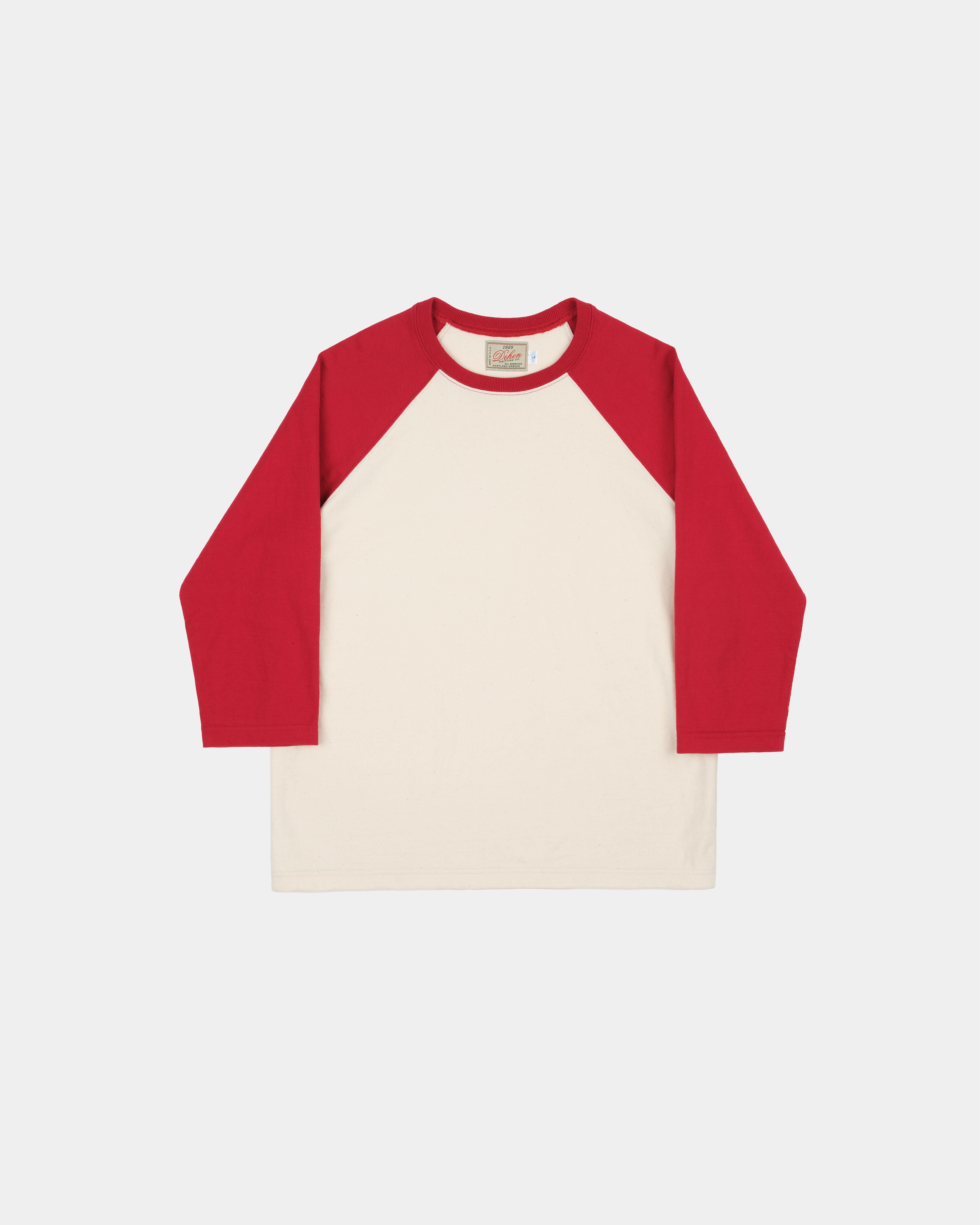 Heavy Duty Baseball Tee - 2-Tone Natural & Red