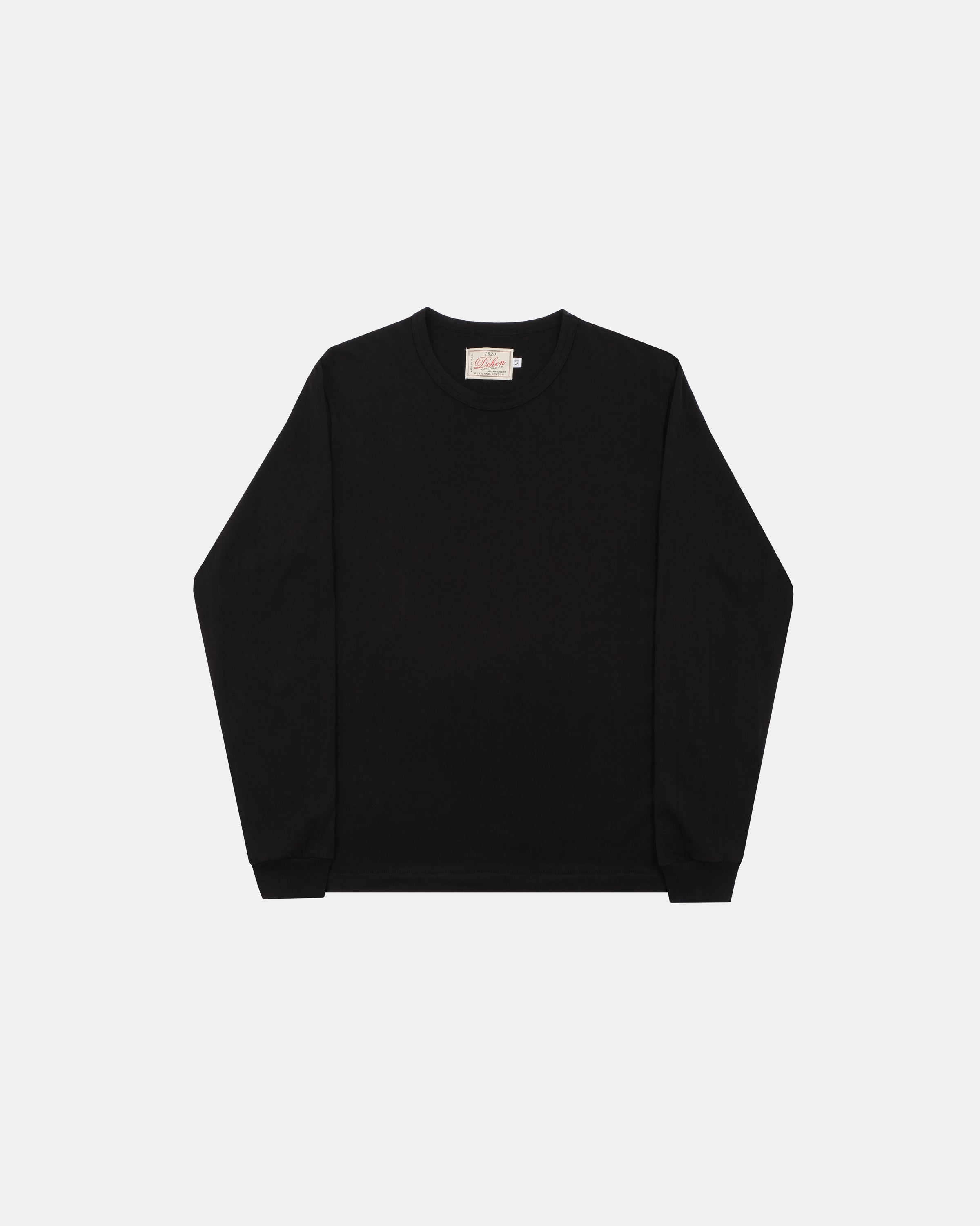 Heavy Duty Long Sleeve Tee - Non Pocket  w/ Cuff - Black