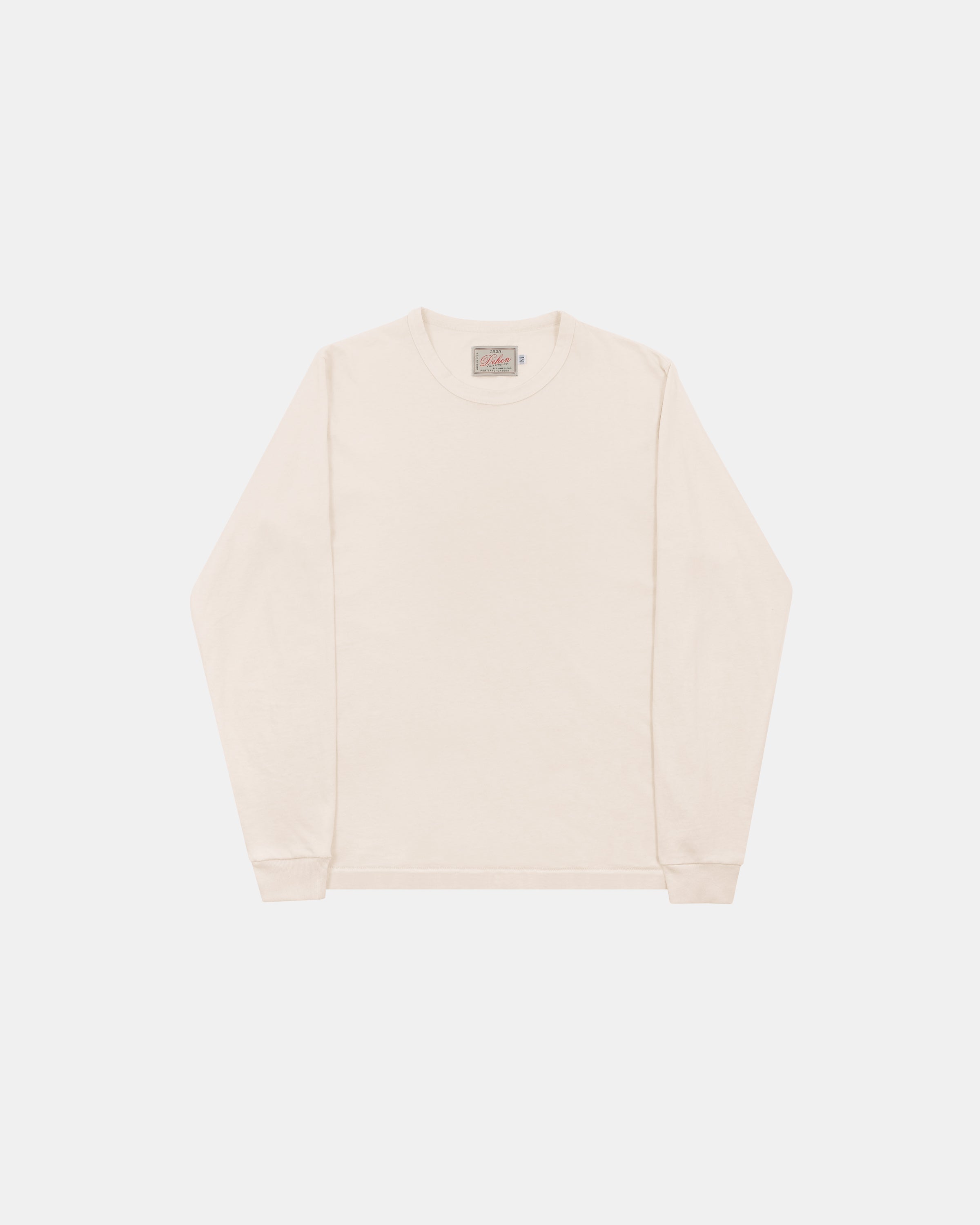 Heavy Duty Long Sleeve Tee - Non Pocket  w/ Cuff - Natural