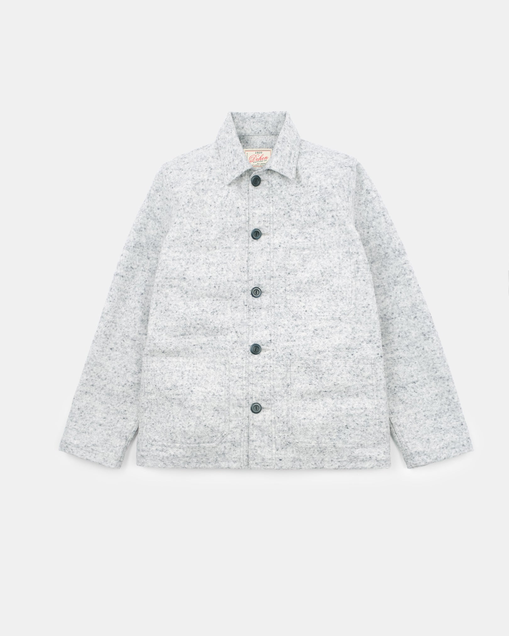Woven Chore Coat - Natural & Navy Heather