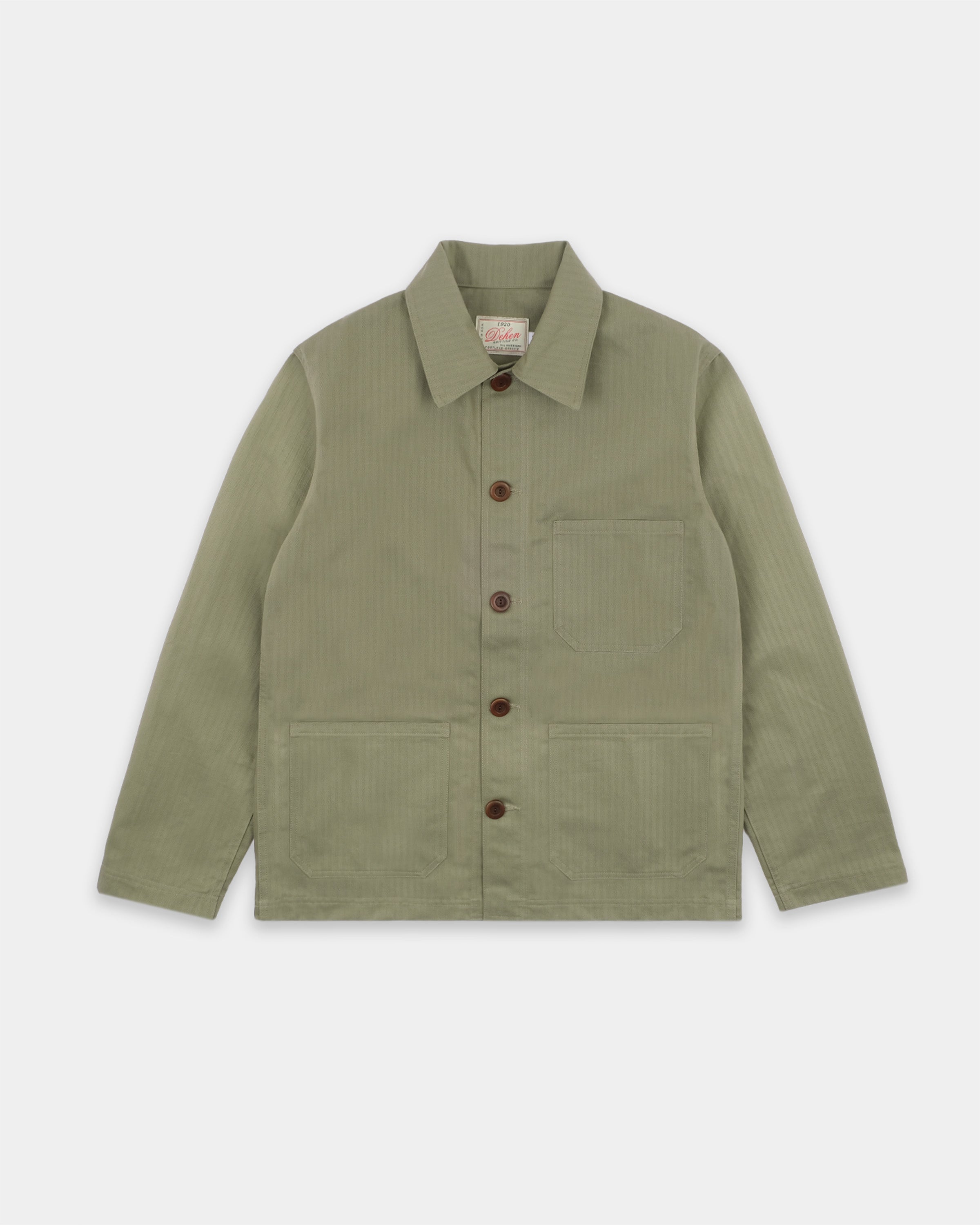 Woven Chore Coat - Sage Dry Waxed Cotton